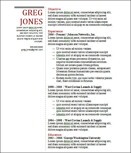 basic manger resume template
