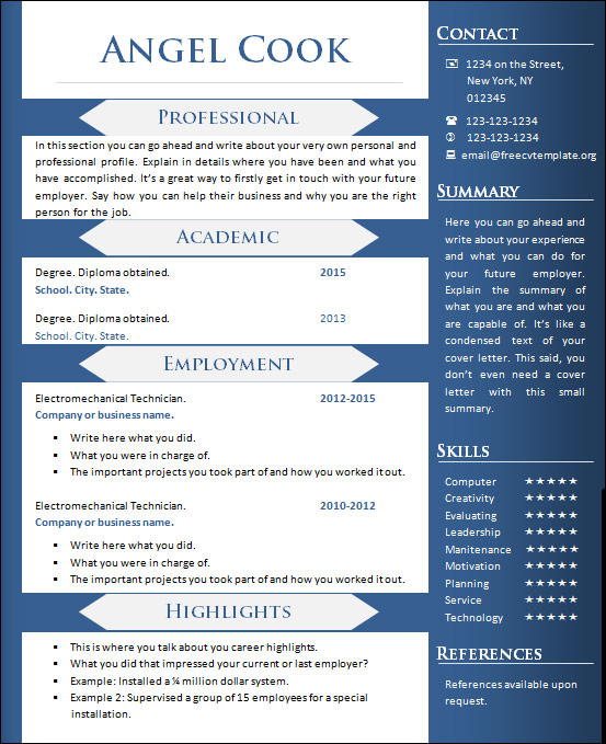 creative content writer cv