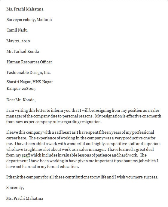 FREE 7  Professional Resignation Letter Templates in PDF MS Word