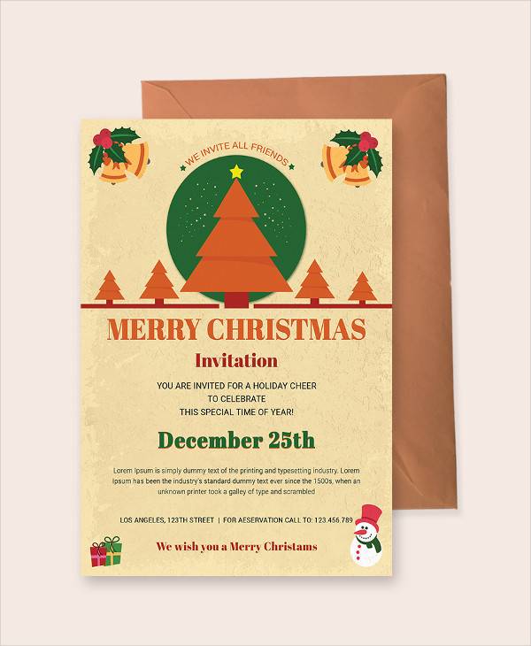 free christmas holiday invitation template