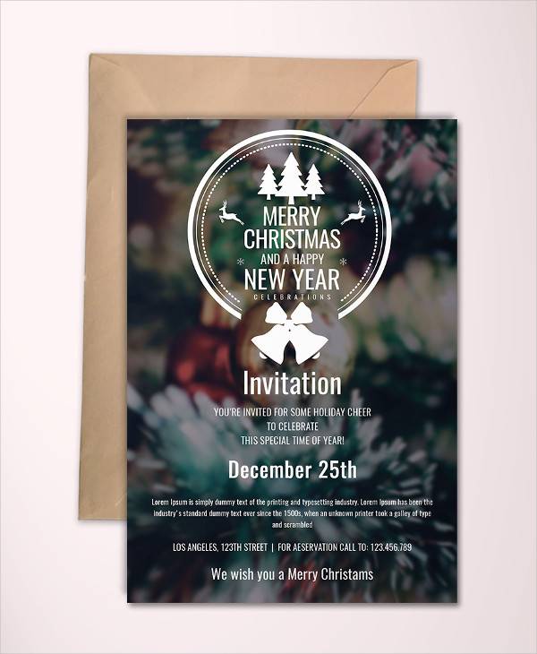 free minimal christmas invitation template