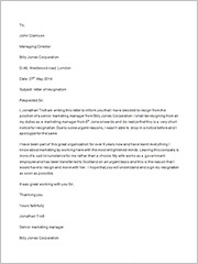 letter of resignation format