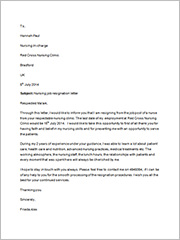 nursing job resignation letter3