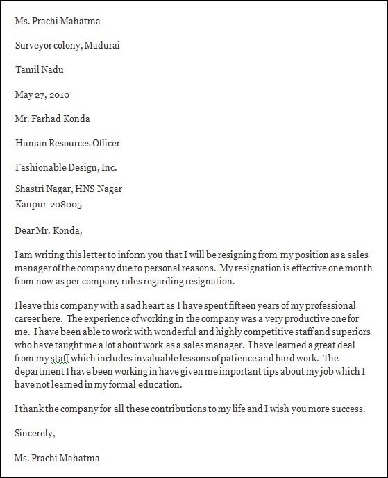 Professional Resignation Letter Sample - 4+ Documents in PDF, WORD