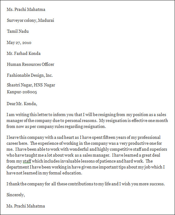  Professional Resignation Letter Sample 4 Documents In PDF WORD