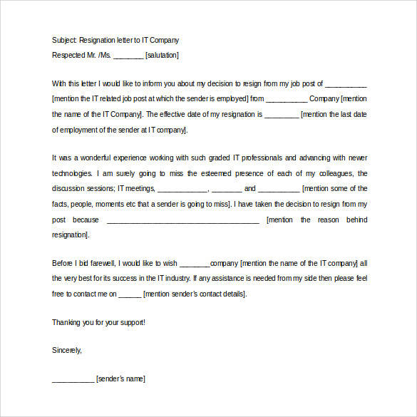 FREE 47+ Formal Resignation Letters Templates in PDF | MS Word | Pages ...