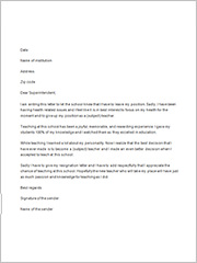 teacher resignation letter format