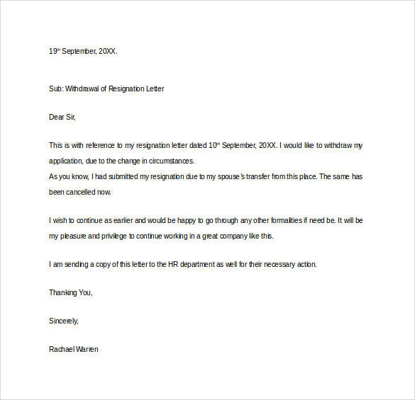 41 Formal Resignation Letters to Download for Free 