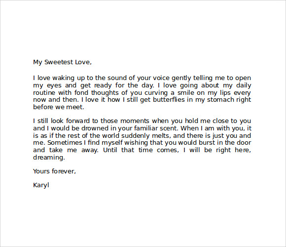 Sweetest Letter To Boyfriend from images.sampletemplates.com