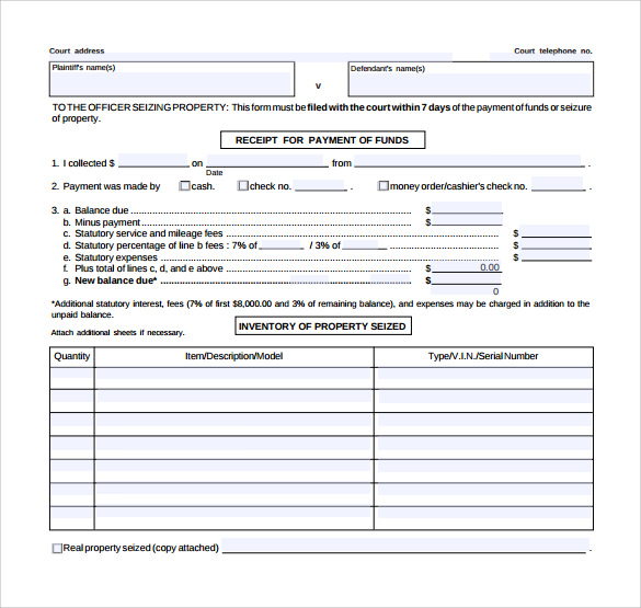 31  Payment Receipt Samples PDF Word Excel Pages Numbers Sample