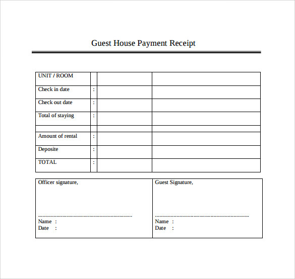 example of payment receipt template