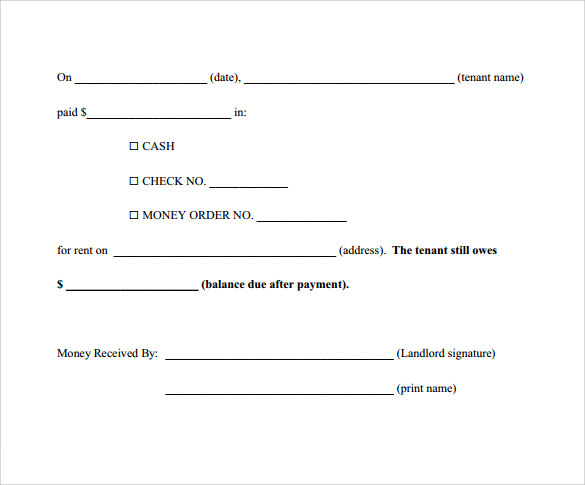 sample payment receipt template