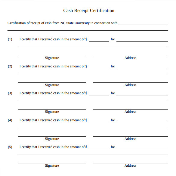 printable cash receipt template