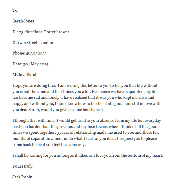 Sample Love Letter for Girlfriend - 9+ Free Documents in Word