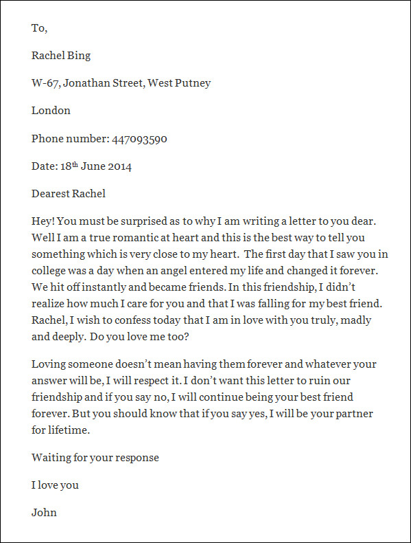 love proposal letter for girlfriend