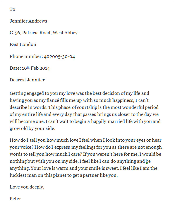 romantic love letter for fiance