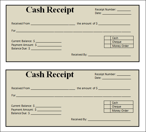 Printable Blank Receipt Template