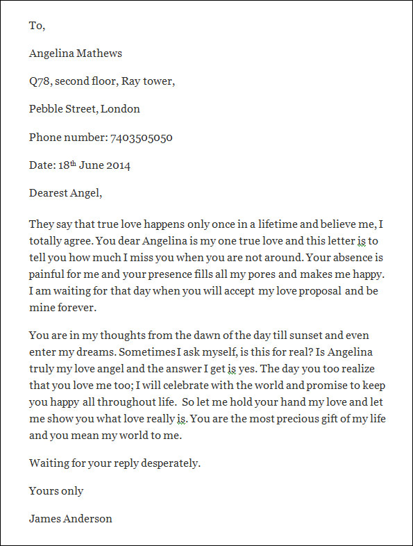 Free 3 Sample Romantic Love Letters In Ms Word