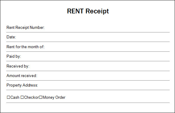 blank rent receipt