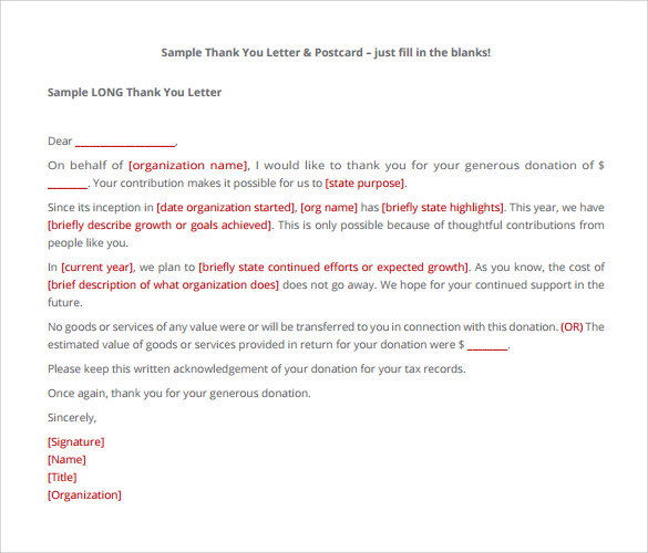 you letter thank 501c3 for donation Pages Donation Excel, Word, 20   Receipt PDF, Templates