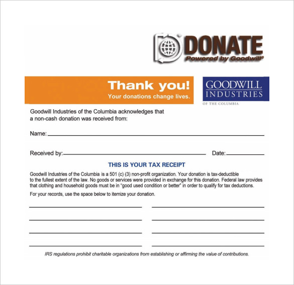 goodwill donation receipt pdf template free download