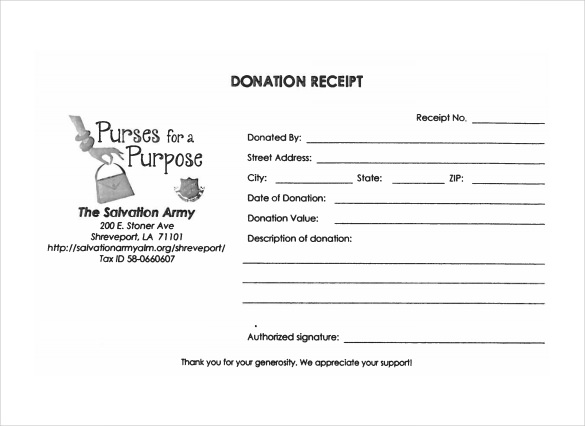 Charitable Donation Receipt 7 Examples In Word Pdf