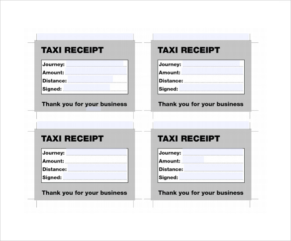 taxi receipt template to download