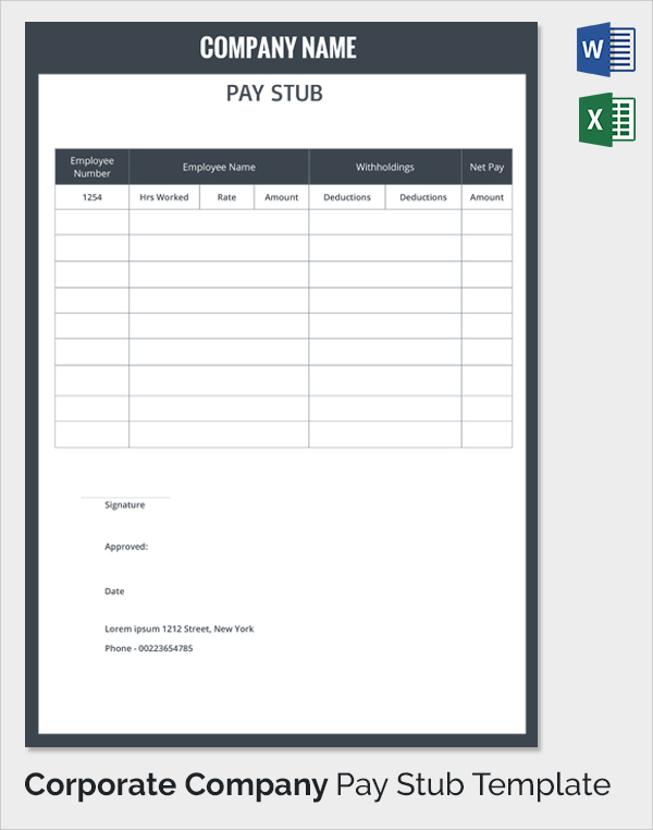 free printable pay stub templates