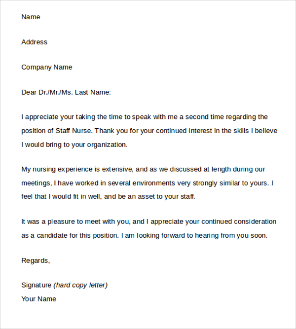 you medical interview thank letter Letters 13 in Templates You Thank After  Interview FREE PDF