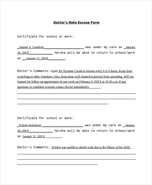 Sample Doctor Note 24 Free Documents In PDF Word