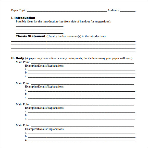 outline comparison and contrast essay