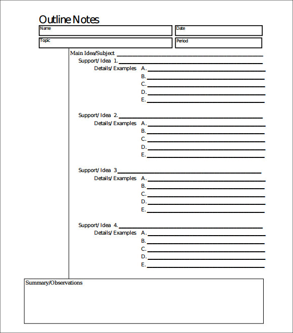 outline template