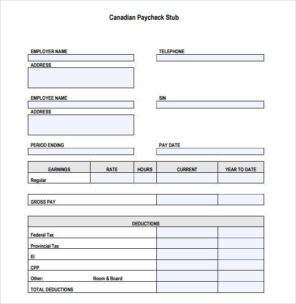 Pay Stub Template - 15+ Download Free Documents in PDF , Word , Excel