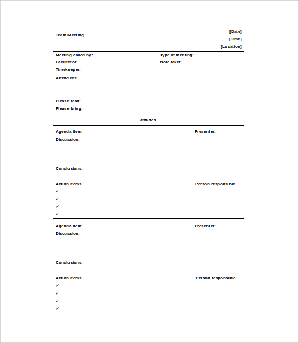 Church Minutes Template Doc Master of Documents