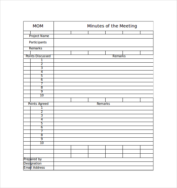 42+ Free Sample Meeting Minutes Templates  Sample Templates