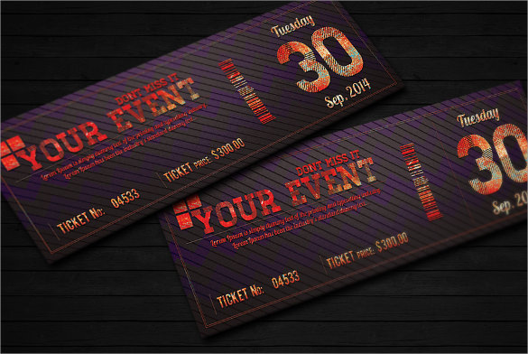 elegant event ticket psd