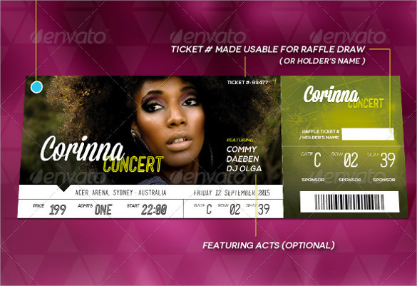 event ticket template psd