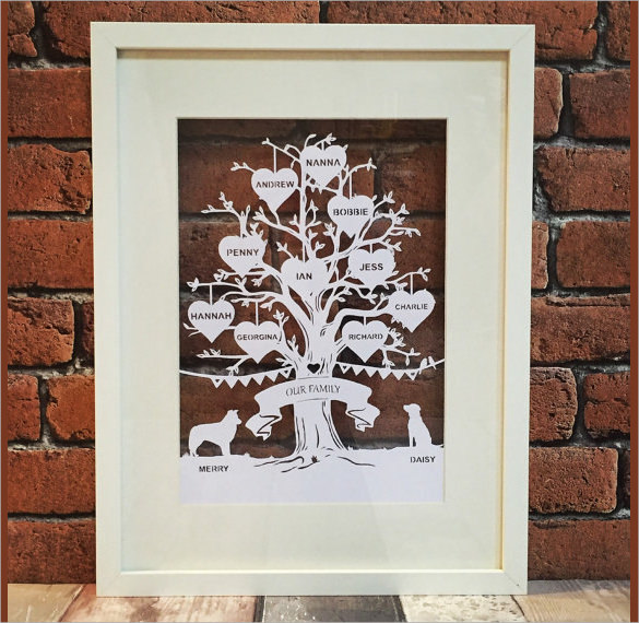 diy family tree papercutting template