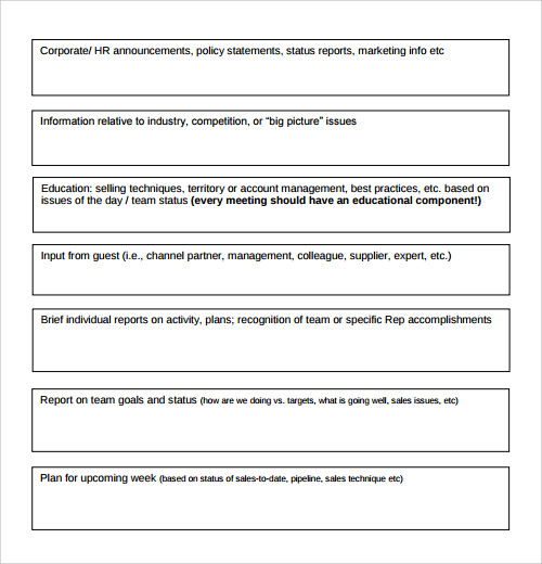 sales meeting agenda template download