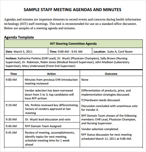 Agenda Template - 29+ Download Free Documents In PDF , Word | Sample ...