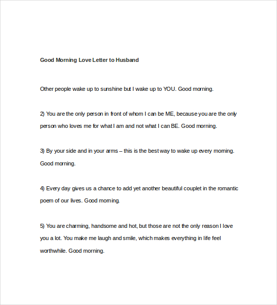 good morning love letter to husband