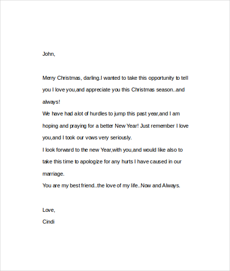 christmas love letter to my husband