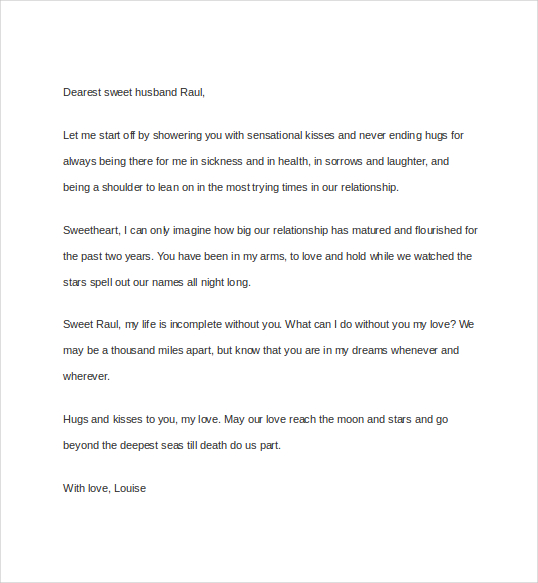 A love to write husband letter 21 Sample