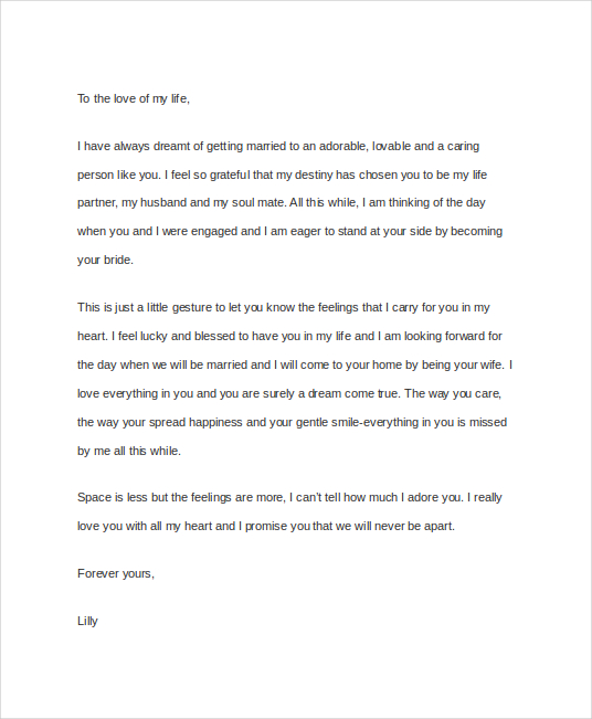 beautiful love letter to fiance