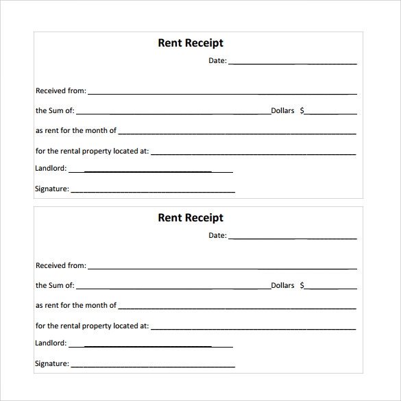 example of rent receipt template
