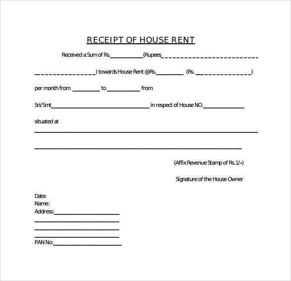 house rent receipt format in pdf