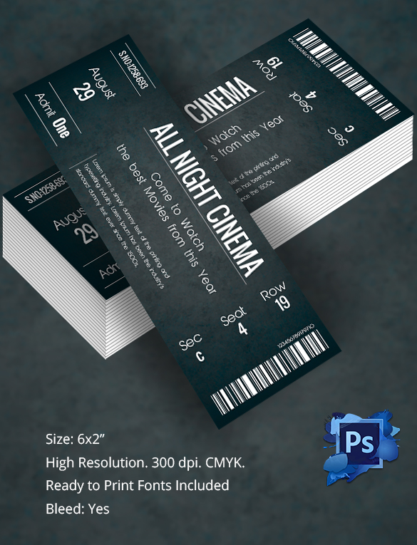 Ticket Template 23 Download Documents In Pdf Psd