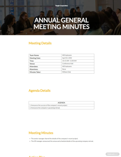 annual general meeting minutes template