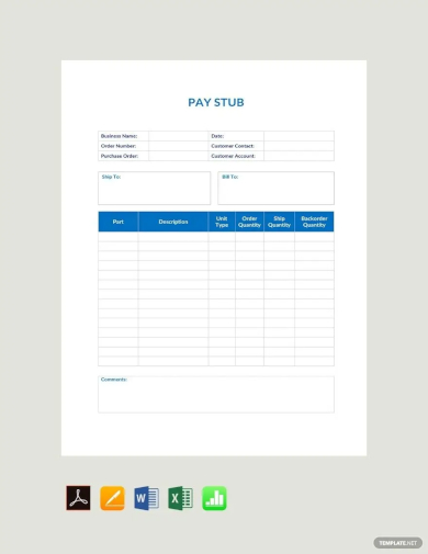 basic pay stub template