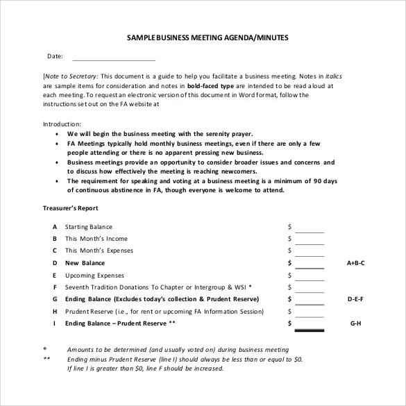 business meeting minutes template 